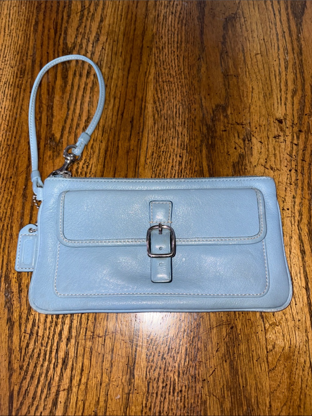 Vintage COACH y2k Soho Blue Wristlet